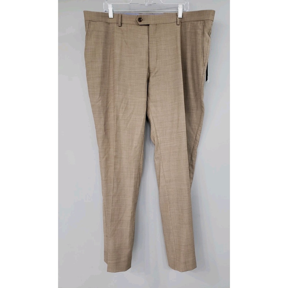 NEW‎ - TOMMY HILFIGER Suit Pants Men 42x32 TAN WOOL BLEND Modern Fit
